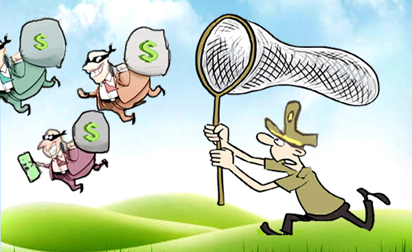 Nature summer background with green grass and blue sky. Vector